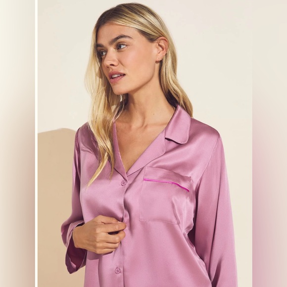 Eberjey Inez Washable Silk Long PJ Set - Picture 2 of 7